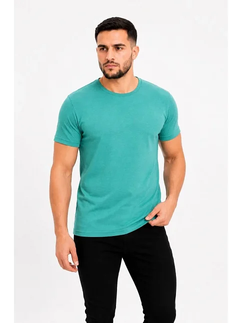 Erkek Basic Tişört Bisiklet Yaka Kısa Kol Günlük Yazlık Slim Fit T-shirt - Su Yeşili Erkek Basic Tişört Bisiklet Yaka Kısa Kol Günlük Yazlık Slim Fit T-shirt - Su Yeşili
