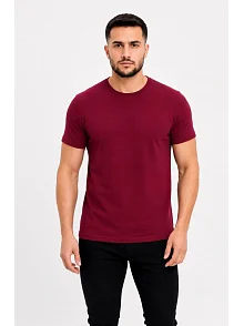 Erkek Basic Tişört Bisiklet Yaka Kısa Kol Günlük Yazlık Slim Fit T-shirt - Bordo Erkek Basic Tişört Bisiklet Yaka Kısa Kol Günlük Yazlık Slim Fit T-shirt - Bordo