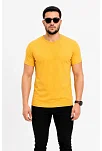 Erkek Basic Tişört Bisiklet Yaka Kısa Kol Günlük Yazlık Slim Fit T-shirt - Sarı