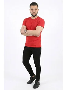 Erkek Basic Tişört Bisiklet Yaka Kısa Kol Günlük Yazlık Slim Fit T-shirt - Kırmızı Erkek Basic Tişört Bisiklet Yaka Kısa Kol Günlük Yazlık Slim Fit T-shirt - Kırmızı