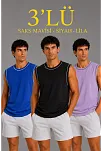 Erkek 3’lü Kolsuz Sporcu Atlet Seti Yazlık Bisiklet Yaka - Siyah, Lila, Saks Mavisi Erkek 3’lü Kolsuz Sporcu Atlet Seti Yazlık Bisiklet Yaka - Siyah, Lila, Saks Mavisi