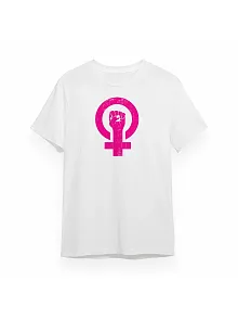 8 Mart Dünya Kadınlar Günü İçin Özel Baskılı T-shirt - Beyaz