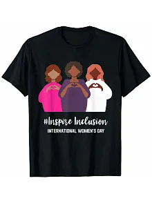 8 Mart Dünya Kadınlar Günü İçin Özel Baskılı T-shirt - Siyah