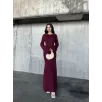 Acık Sırt Detaylı Maxi Uzun Boy Elbise- Bordo Acık Sırt Detaylı Maxi Uzun Boy Elbise- Bordo