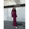 Acık Sırt Detaylı Maxi Uzun Boy Elbise- Bordo Acık Sırt Detaylı Maxi Uzun Boy Elbise- Bordo