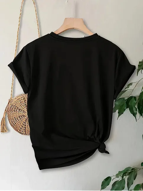 Anneler Günü Baskılı T-shirt - Siyah