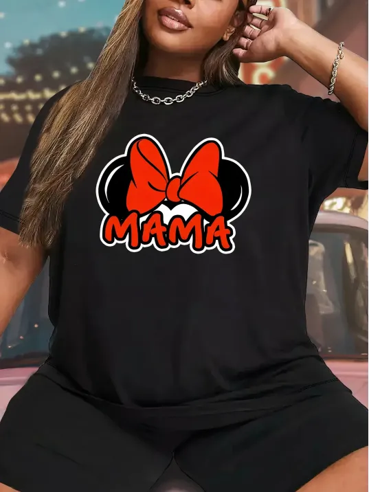 Anneler Günü Baskılı T-shirt - Siyah Anneler Günü Baskılı T-shirt - Siyah