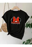 Anneler Günü Baskılı T-shirt - Siyah