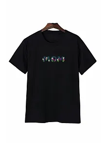 Anneler Gününe Özel Tasarım Mom Çiçek Baskılı T-shirt - Siyah