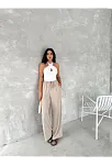 Ayrobin Oversize Kadın Pantalon - Bej