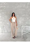 Ayrobin Oversize Kadın Pantalon - Bej