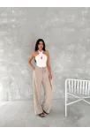 Ayrobin Oversize Kadın Pantalon - Bej