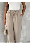 Ayrobin Oversize Kadın Pantalon - Bej