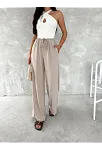 Ayrobin Oversize Kadın Pantalon - Bej