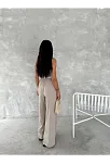 Ayrobin Oversize Kadın Pantalon - Bej