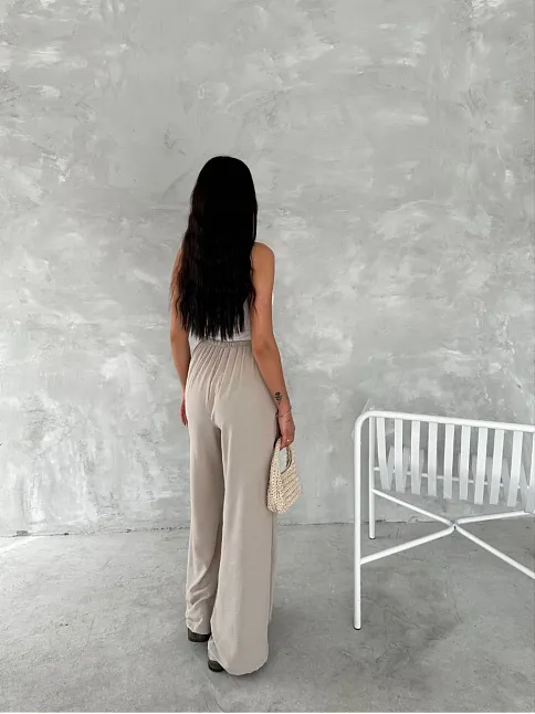 Ayrobin Oversize Kadın Pantalon - Bej