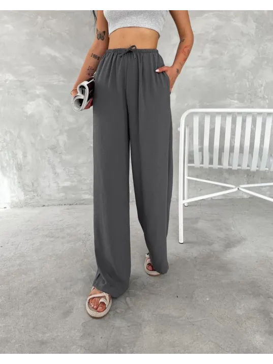 Ayrobin Oversize Kadın Pantalon - Füme