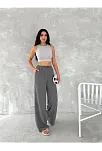 Ayrobin Oversize Kadın Pantalon - Füme