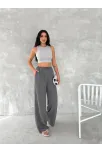 Ayrobin Oversize Kadın Pantalon - Füme