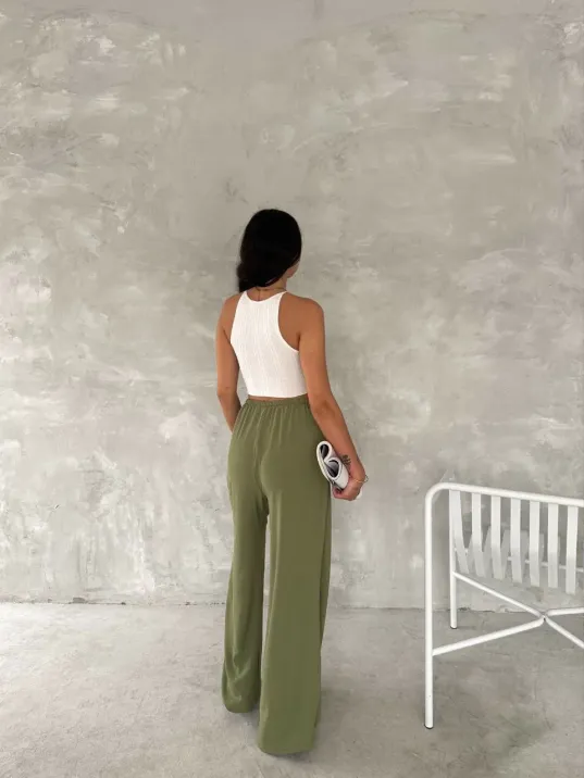 Ayrobin Oversize Kadın Pantalon - Mint Yeşili