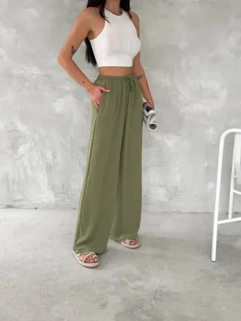 Ayrobin Oversize Kadın Pantalon - Mint Yeşili Ayrobin Oversize Kadın Pantalon - Mint Yeşili