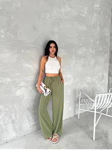 Ayrobin Oversize Kadın Pantalon - Mint Yeşili