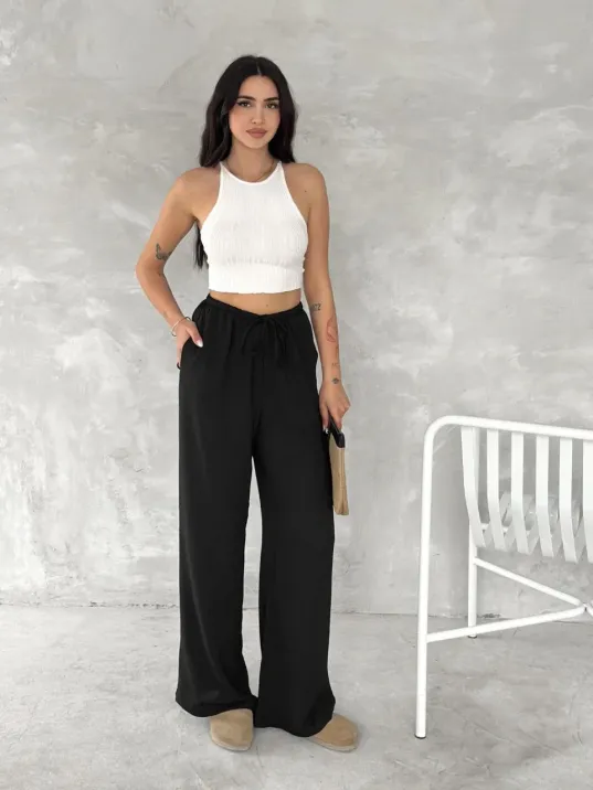 Ayrobin Oversize Kadın Pantalon - Siyah Ayrobin Oversize Kadın Pantalon - Siyah