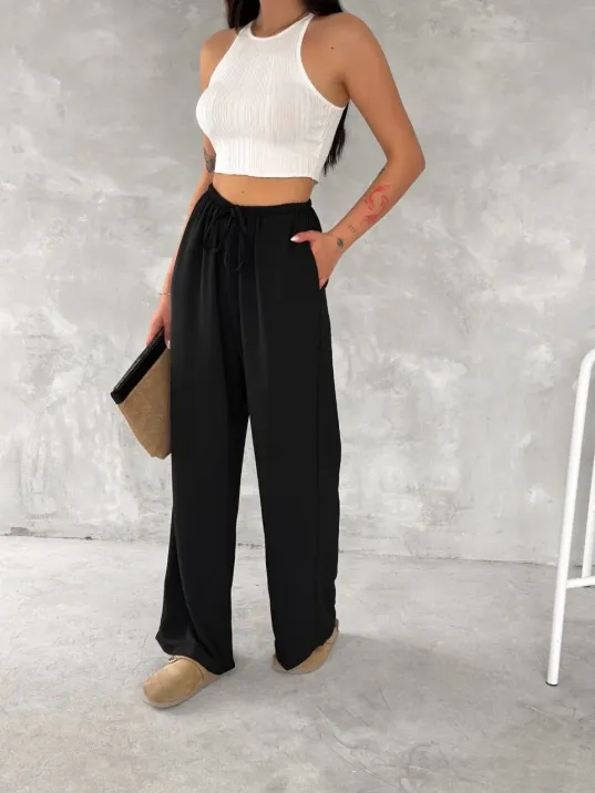 Ayrobin Oversize Kadın Pantalon - Siyah Ayrobin Oversize Kadın Pantalon - Siyah