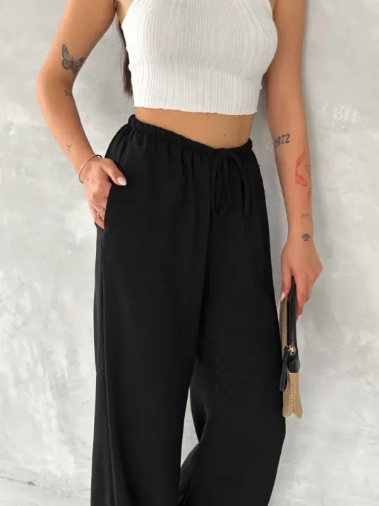 Ayrobin Oversize Kadın Pantalon - Siyah Ayrobin Oversize Kadın Pantalon - Siyah
