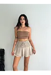 Ayrobin Şortlu Etek - Bej