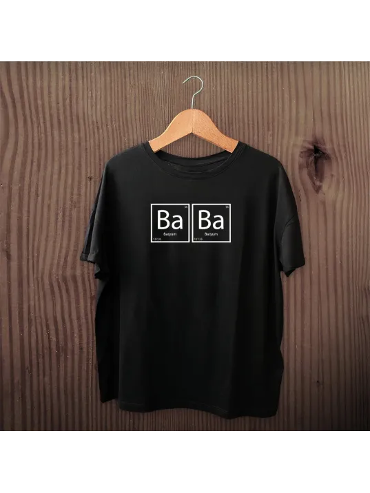 Babalar Günü Baskılı T-shirt - Siyah