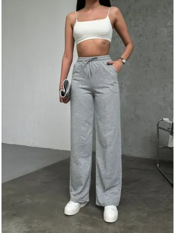 Basic İki İplik Eşofman Pantolon - Gri