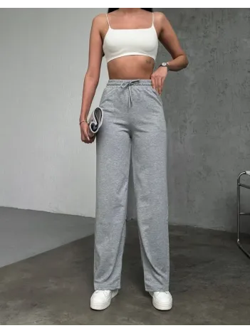 Basic İki İplik Eşofman Pantolon - Gri