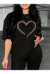 Baskılı Kadın T-shirt - Siyah