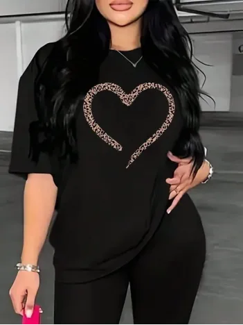 Baskılı Kadın T-shirt - Siyah Baskılı Kadın T-shirt - Siyah