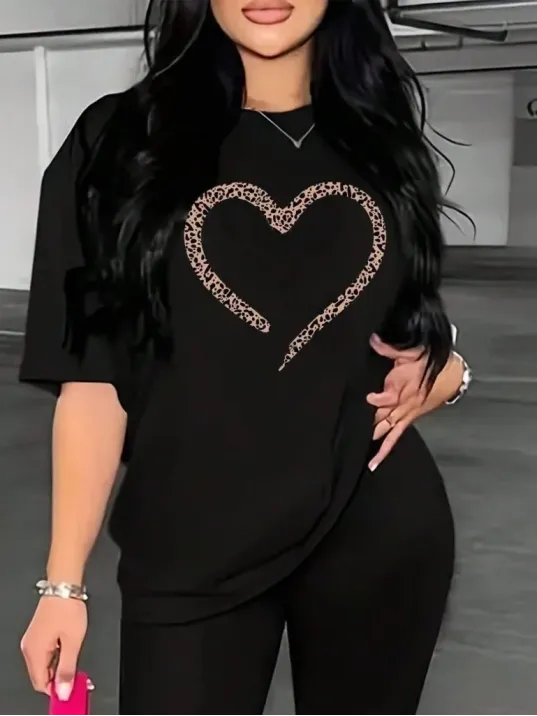 Baskılı Kadın T-shirt - Siyah Baskılı Kadın T-shirt - Siyah