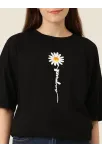 Baskılı Kadın T-shirt - Siyah