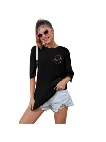 Baskılı Kadın T-shirt - Siyah Baskılı Kadın T-shirt - Siyah