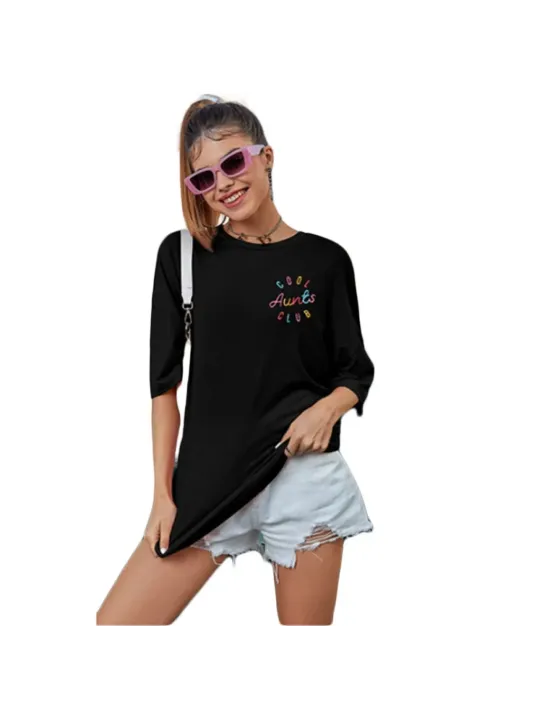 Baskılı Kadın T-shirt - Siyah