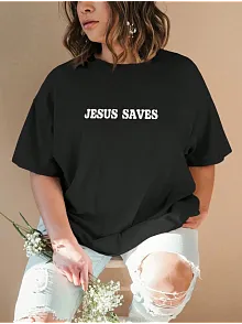 Baskılı Kadın T-shirt - Siyah