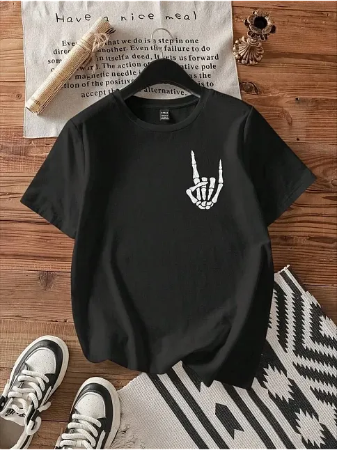 Baskılı Kadın T-shirt - Siyah