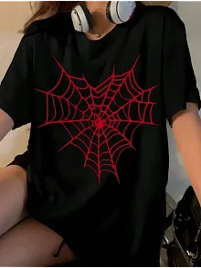Baskılı Kadın T-shirt - Siyah