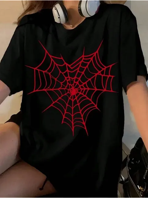 Baskılı Kadın T-shirt - Siyah