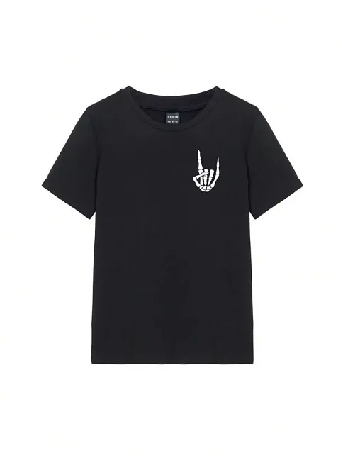 Baskılı Kadın T-shirt - Siyah