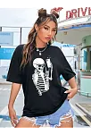 Baskılı Kadın T-shirt - Siyah