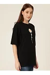 Baskılı Kadın T-shirt - Siyah