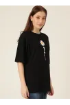 Baskılı Kadın T-shirt - Siyah