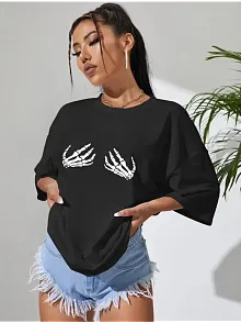 Baskılı Kadın T-shirt - Siyah
