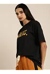 Baskılı Kadın T-shirt - Siyah