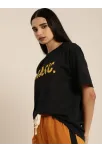 Baskılı Kadın T-shirt - Siyah